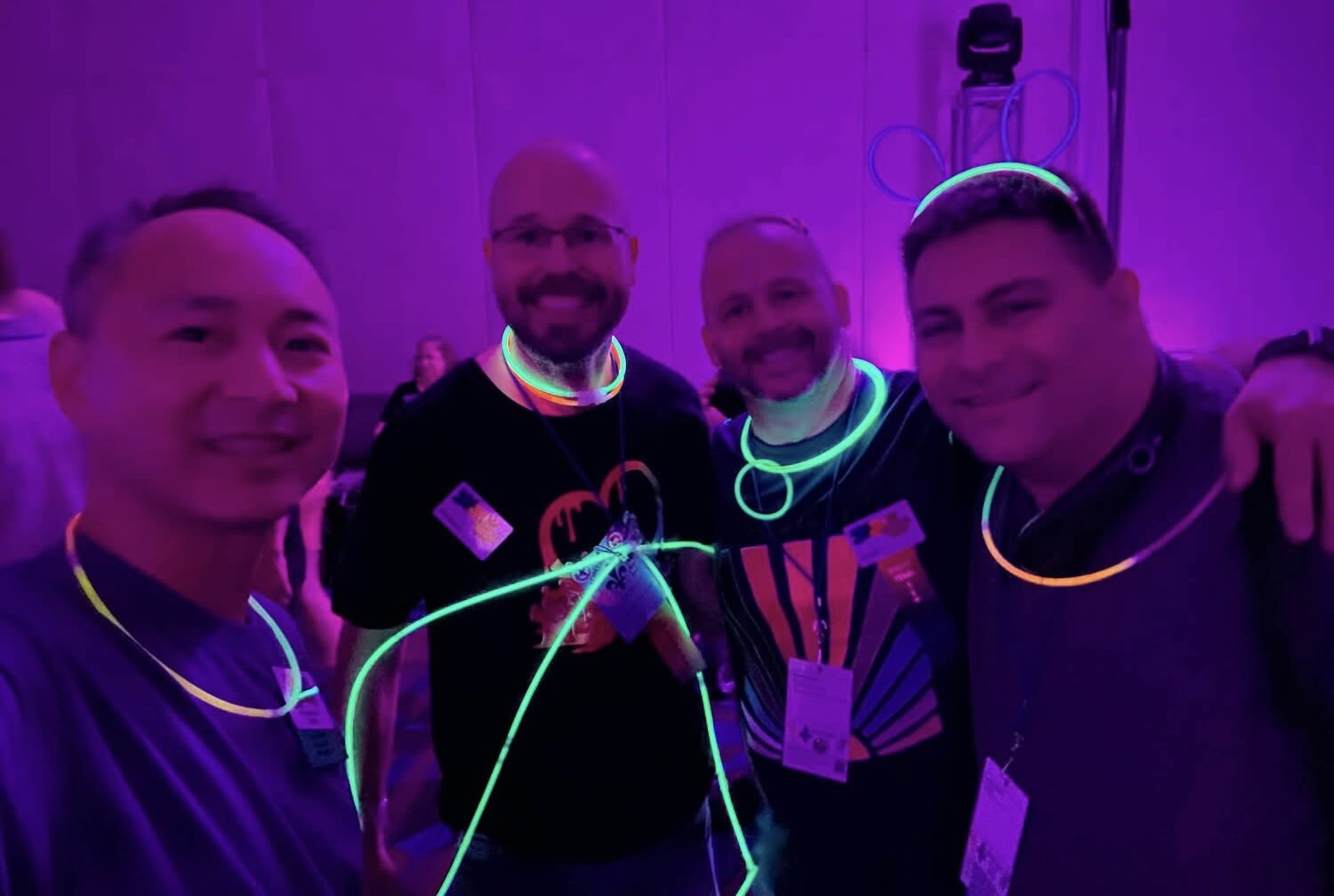 Dancers at a glow stick social dance